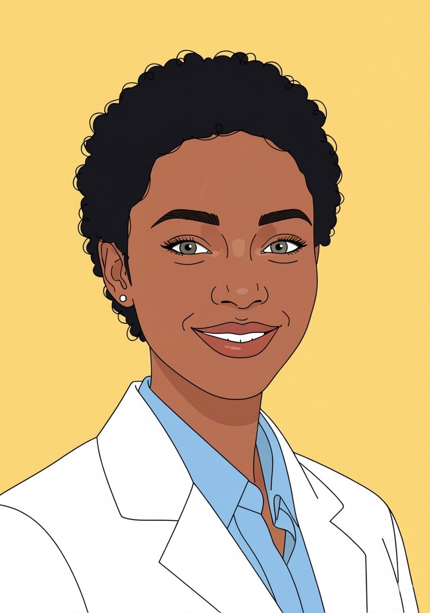 Vibrant Illustration of a Cheerful Healthcare Professional