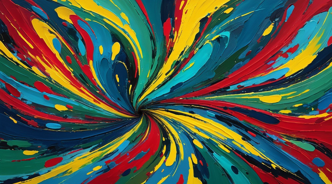 Vibrant Abstract Swirl with Dynamic Color Composition