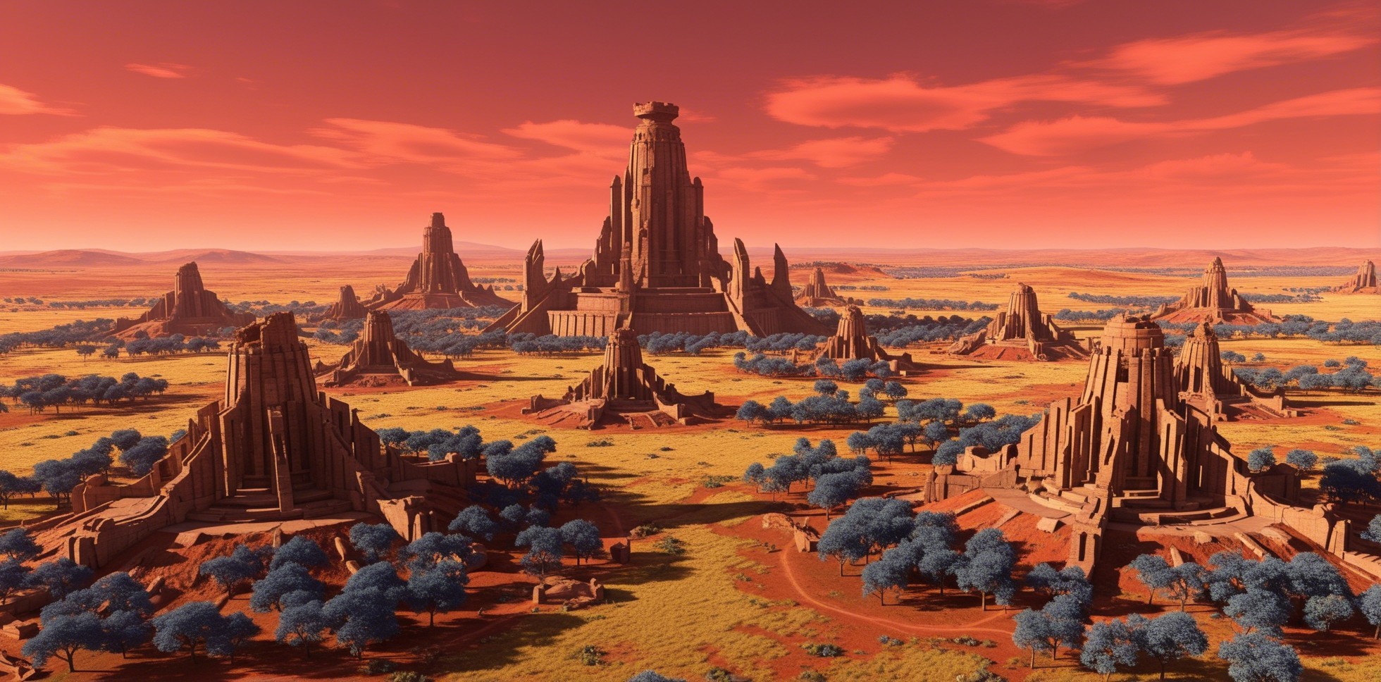 Breathtaking Landscape with Rocky Formations and Trees