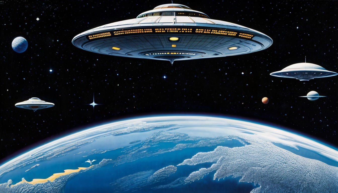 Vibrant Earth and UFOs in a Cosmic Scene