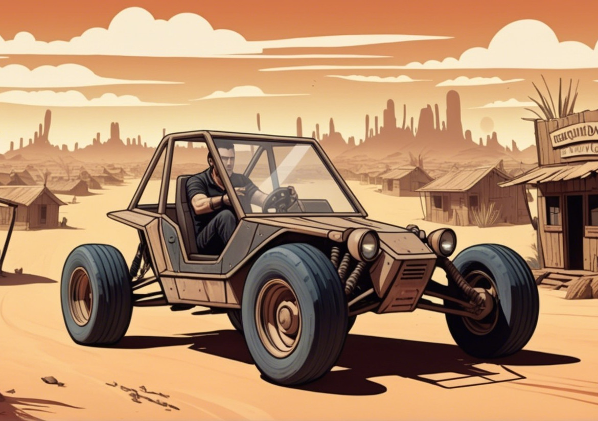 Rugged Dune Buggy in Arid Desert Landscape