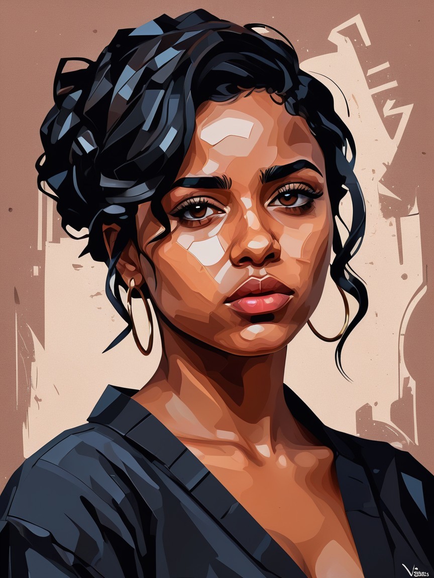 Digital Portrait of a Confident Young Woman