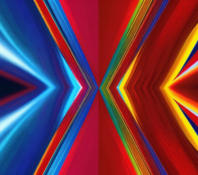 Abstract Shapes in Cool and Warm Color Contrast