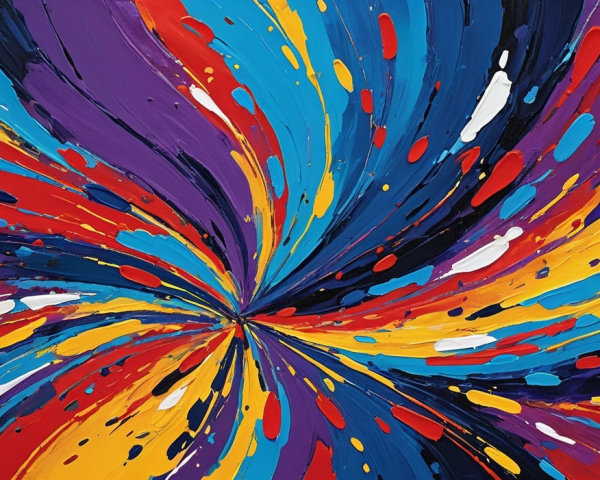 Abstract Swirl of Vibrant Colors and Dynamic Movement