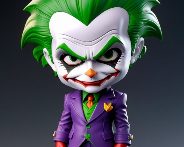 Cartoonish Joker Figure with Vibrant Colors and Style
