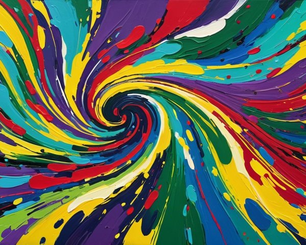 Vibrant Abstract Swirl of Bold Colors and Textures