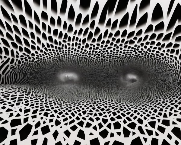 Abstract Black and White Patterns with Depth Illusion
