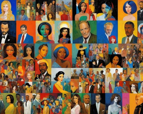 Vibrant Collage of Diverse Portraits and Styles