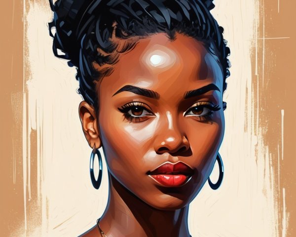 Elegant portrait of a young woman with braided hair