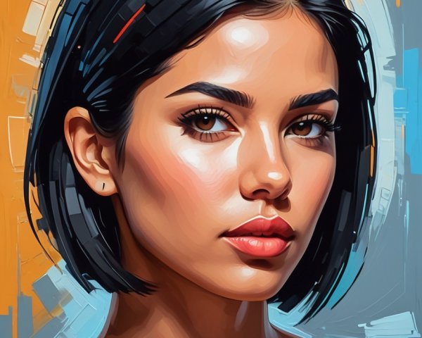 Close-up Portrait of a Woman with Striking Features