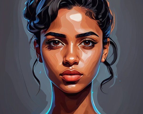 Stylized Portrait of a Confident Young Woman
