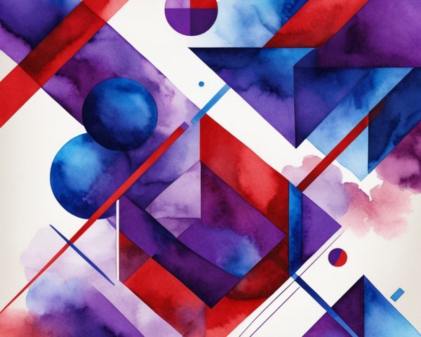 Vibrant Abstract Composition with Geometric Shapes