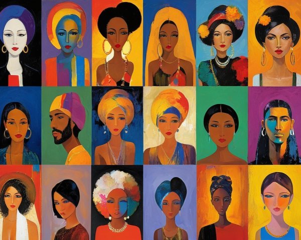 Vibrant Collage of Diverse Women's Portraits