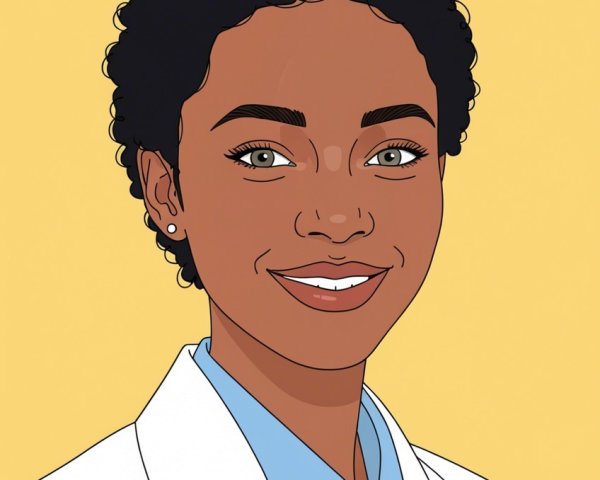 Vibrant Illustration of a Cheerful Healthcare Professional