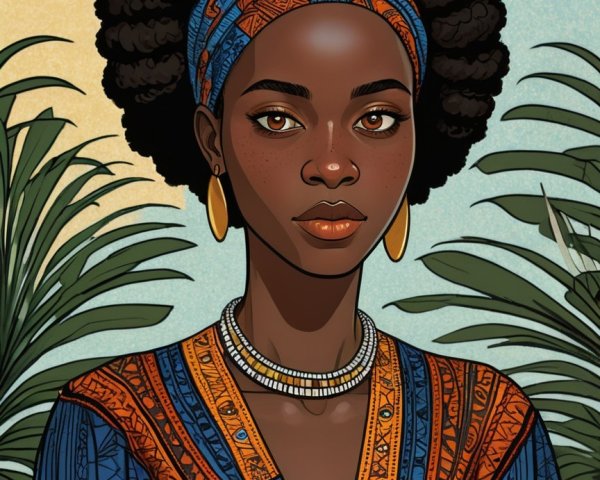 Confident Young Woman in Vibrant Traditional Outfit