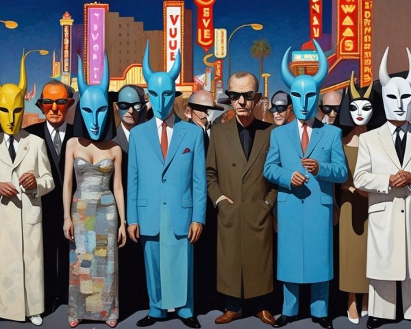 Diverse Parade Scene with Masked and Unmasked Participants