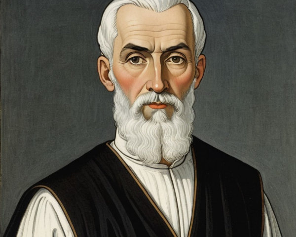 Portrait of an Older Man with White Beard and Vest