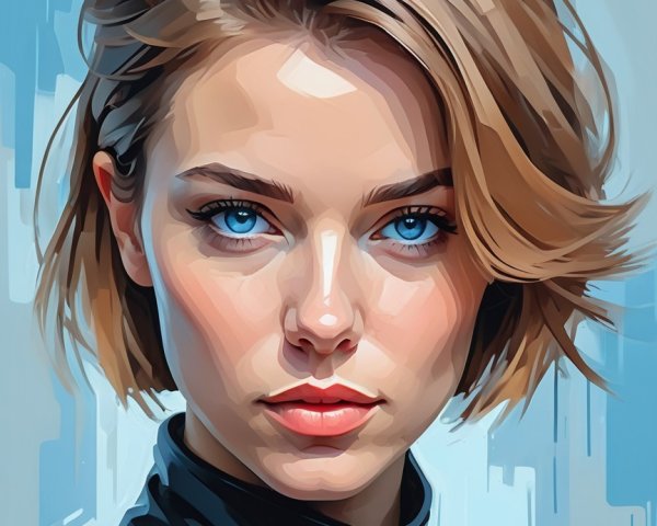 Digital portrait of a confident young woman in black