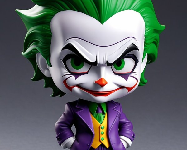 Vibrant Chibi Figure of a Classic Comic Villain