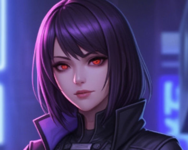 Confident Female Character in Futuristic Setting