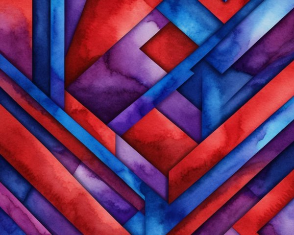 Vibrant Abstract Composition with Geometric Shapes