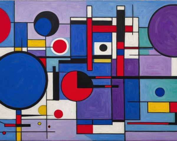 Vibrant Abstract Artwork with Geometric Shapes