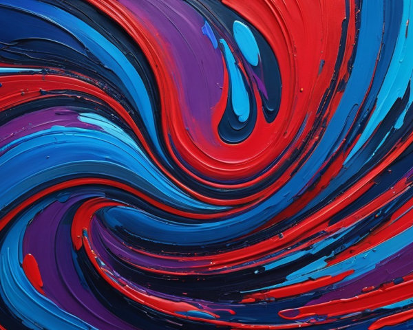 Vibrant Swirl of Colors with Textured Paint Strokes