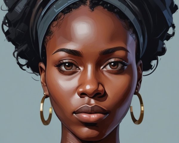 Close-Up Portrait of a Young Woman with Elegant Features