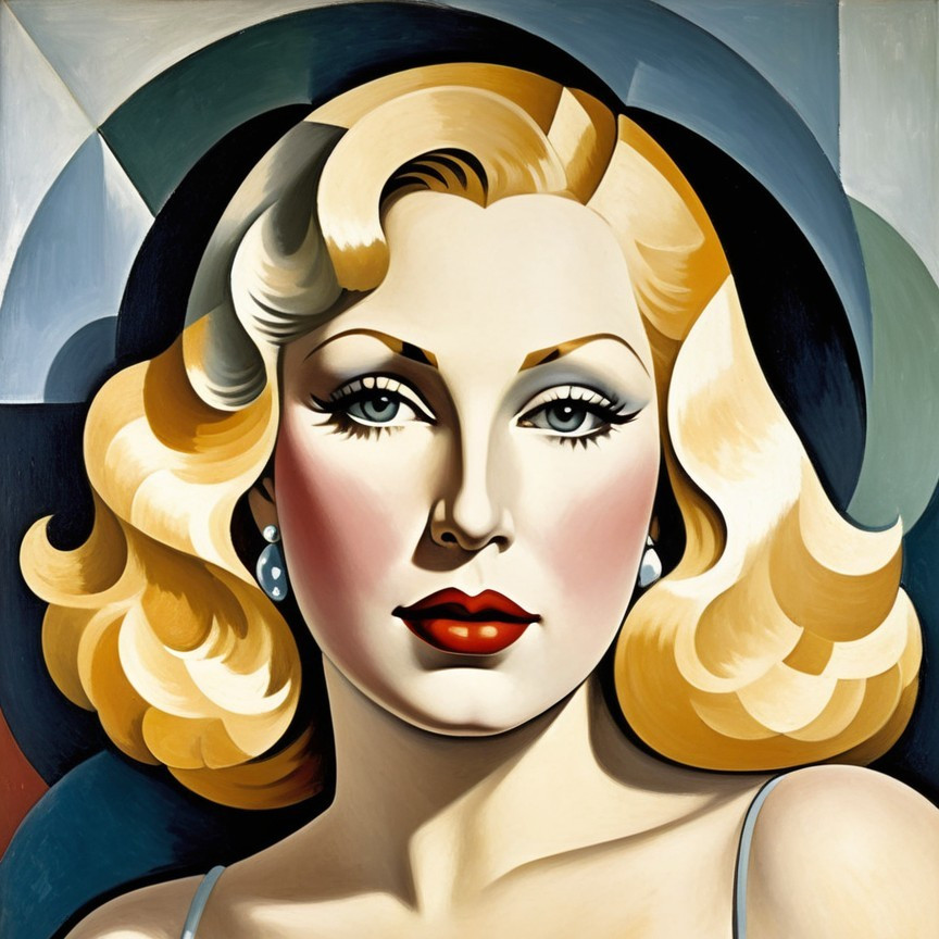 Glamorous Portrait of Woman with Vintage Aesthetic