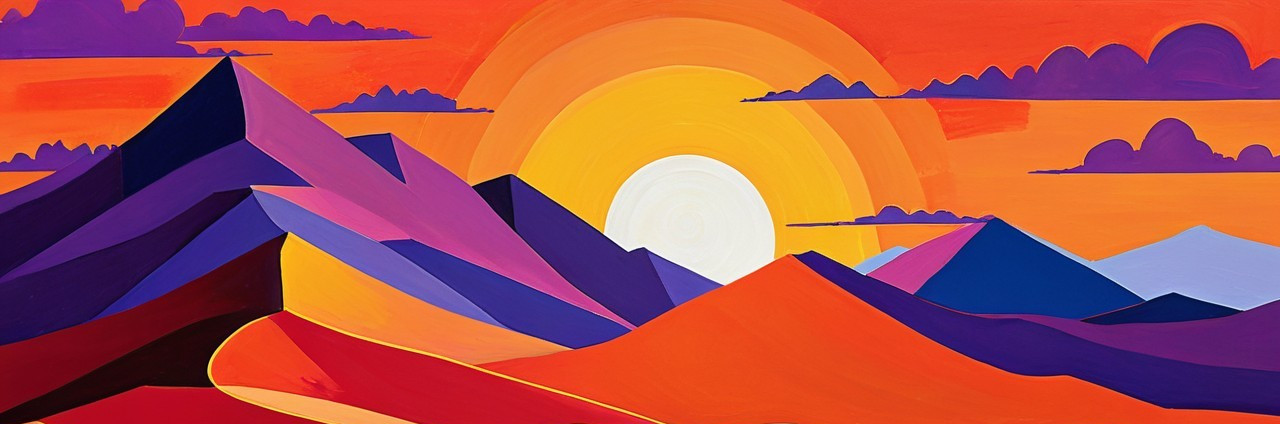 Vibrant Abstract Landscape with Colorful Mountains