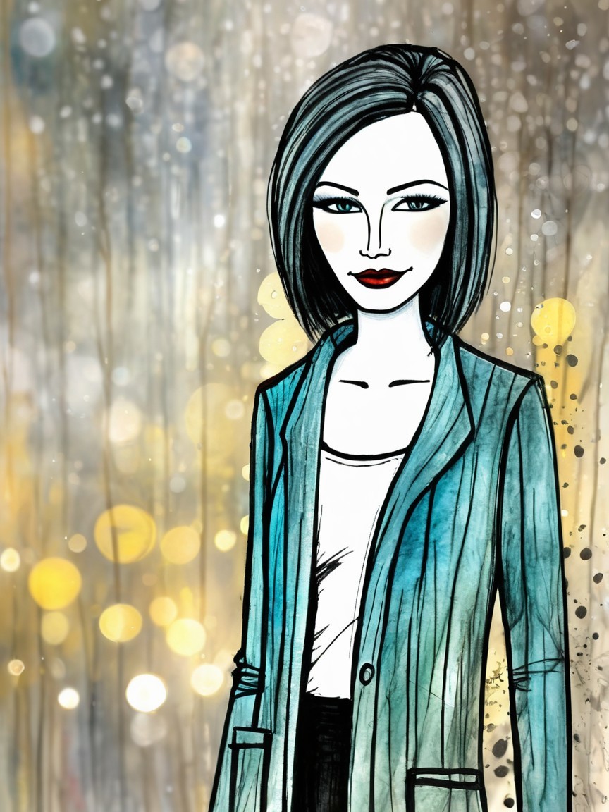 Modern Woman in Chic Blazer with Bold Makeup