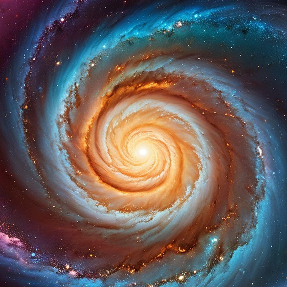 Vibrant Spiral Galaxy with Central Core and Arms