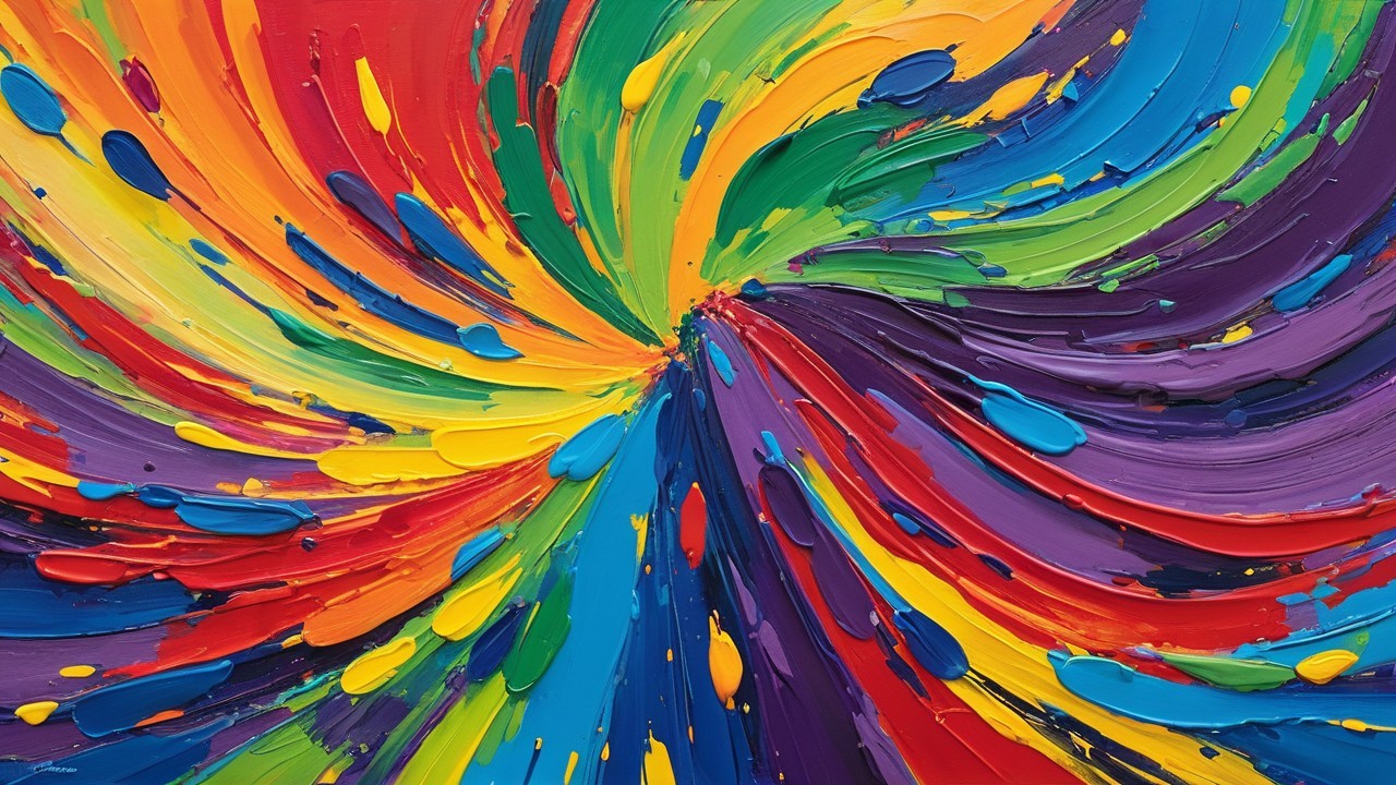 Vibrant Swirl of Colors with Dynamic Brush Strokes