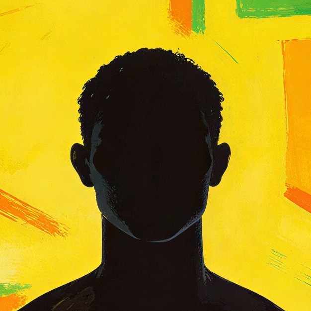 High-Contrast Digital Illustration with Vibrant Background