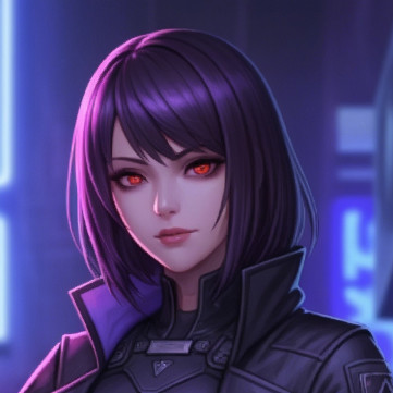 Confident Female Character in Futuristic Setting
