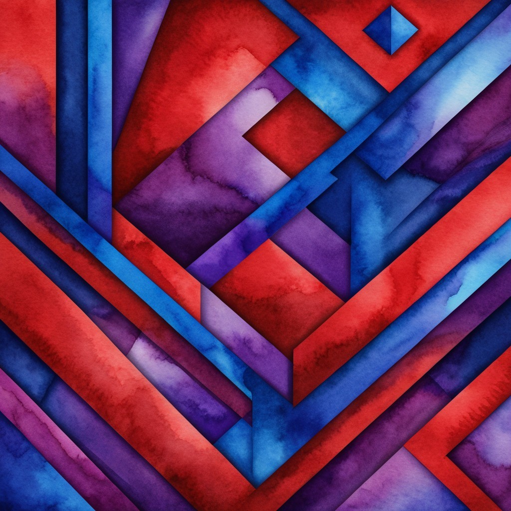 Vibrant Abstract Composition with Geometric Shapes