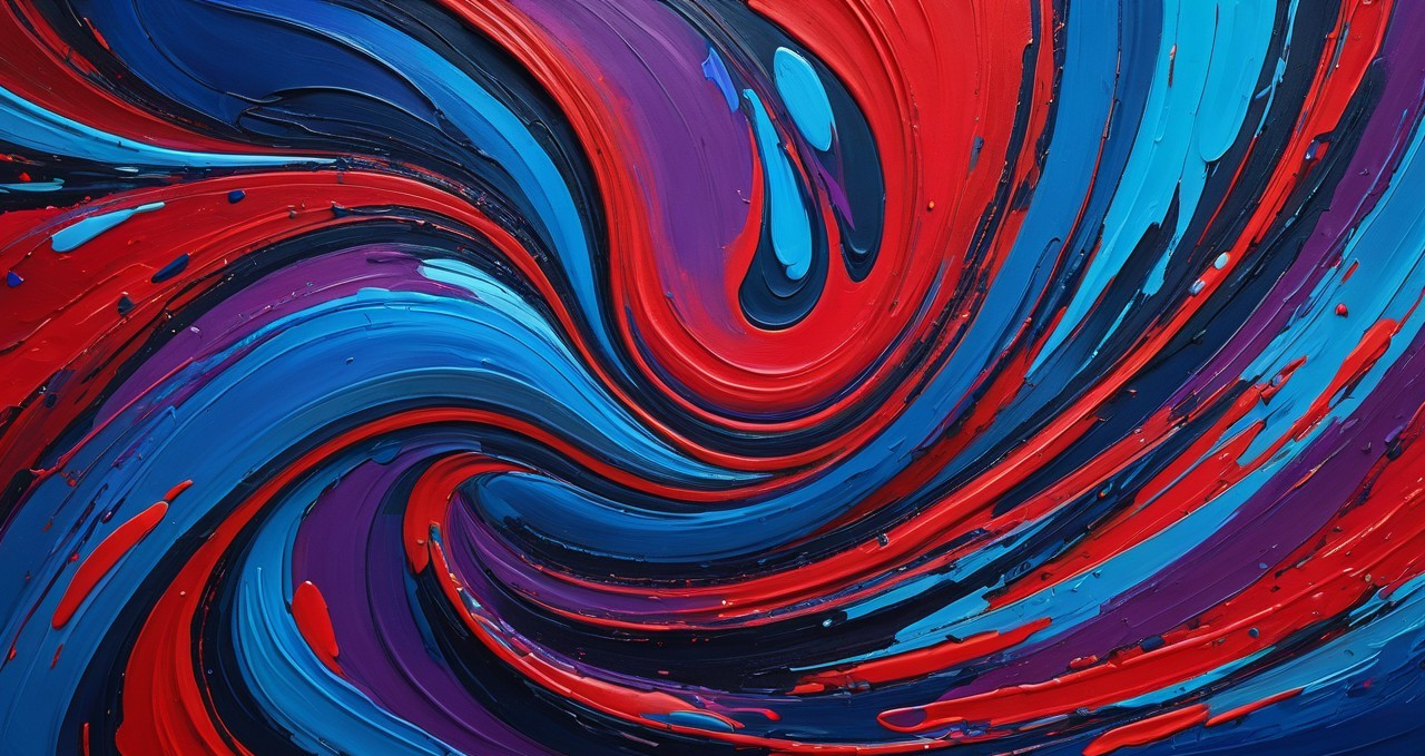 Vibrant Swirl of Colors with Textured Paint Strokes