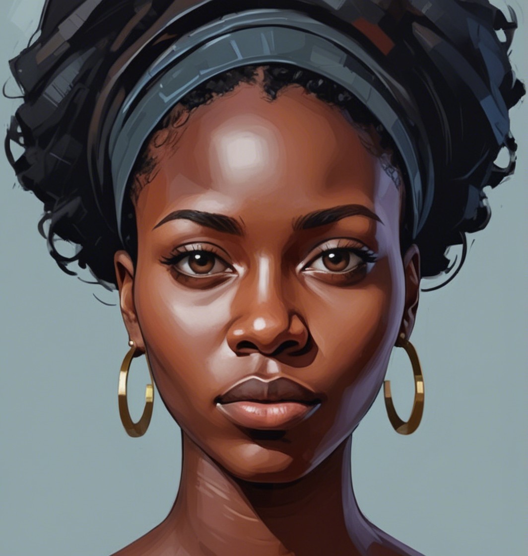 Close-Up Portrait of a Young Woman with Elegant Features