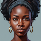 Close-Up Portrait of a Young Woman with Elegant Features