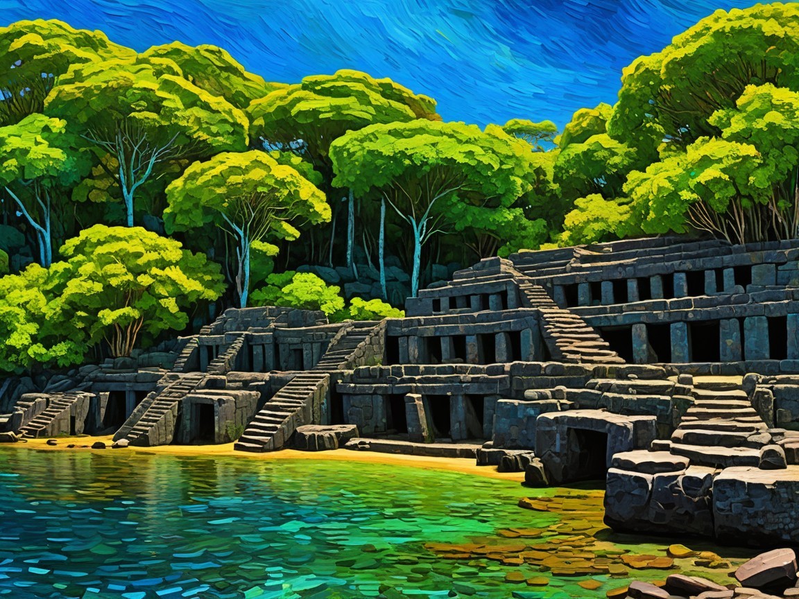 Ancient Temple Complex Amidst Lush Greenery