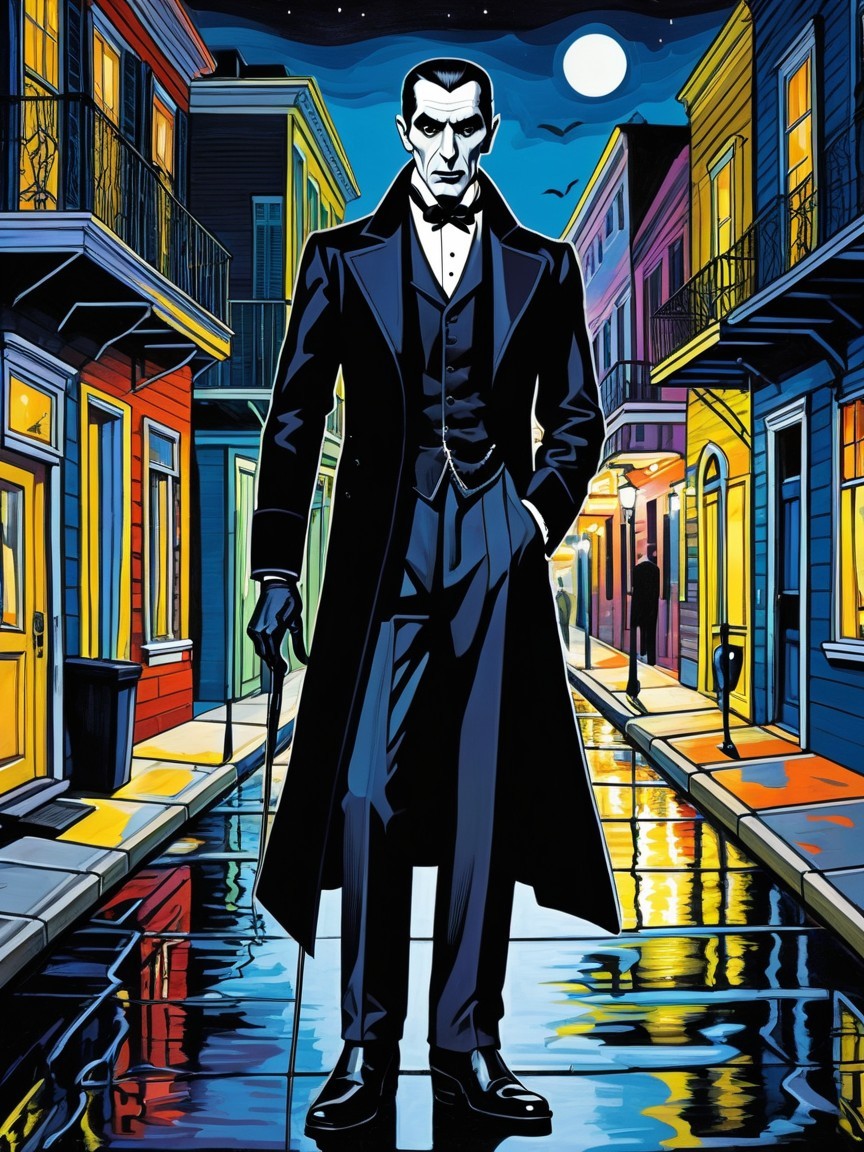 Pop Art Illustration of a Man in a Tuxedo in Alleyway