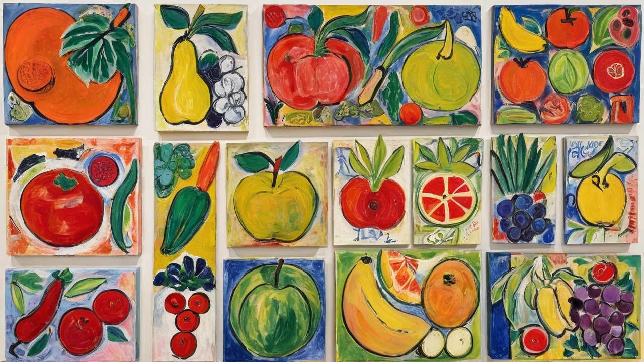 Vibrant Abstract Paintings of Fruits and Vegetables