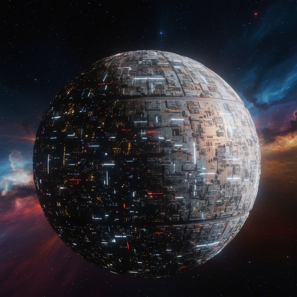 Spherical Space Structure Surrounded by Nebulae and Stars