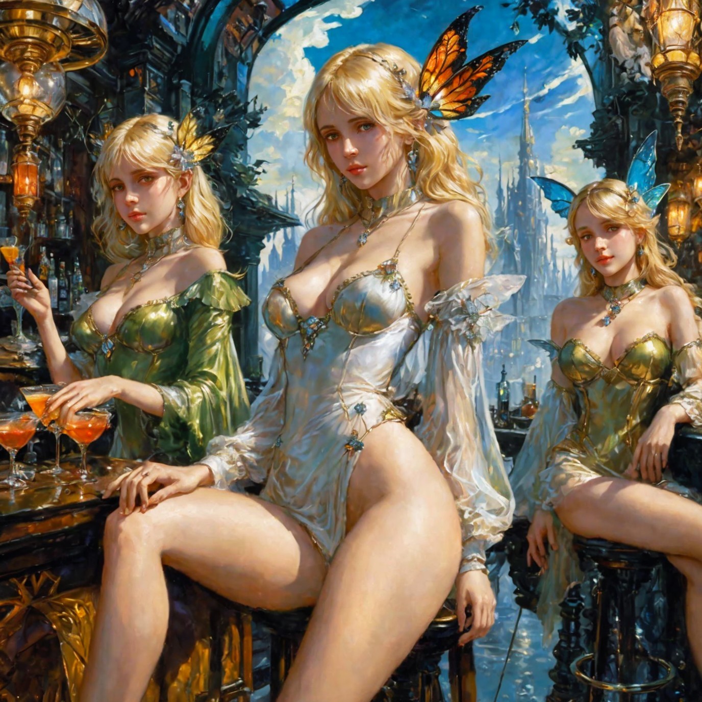 Ethereal Figures with Butterfly Wings at Grand Bar