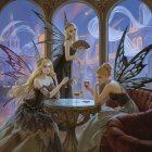 Elegant Fairy Characters in Enchanted Setting