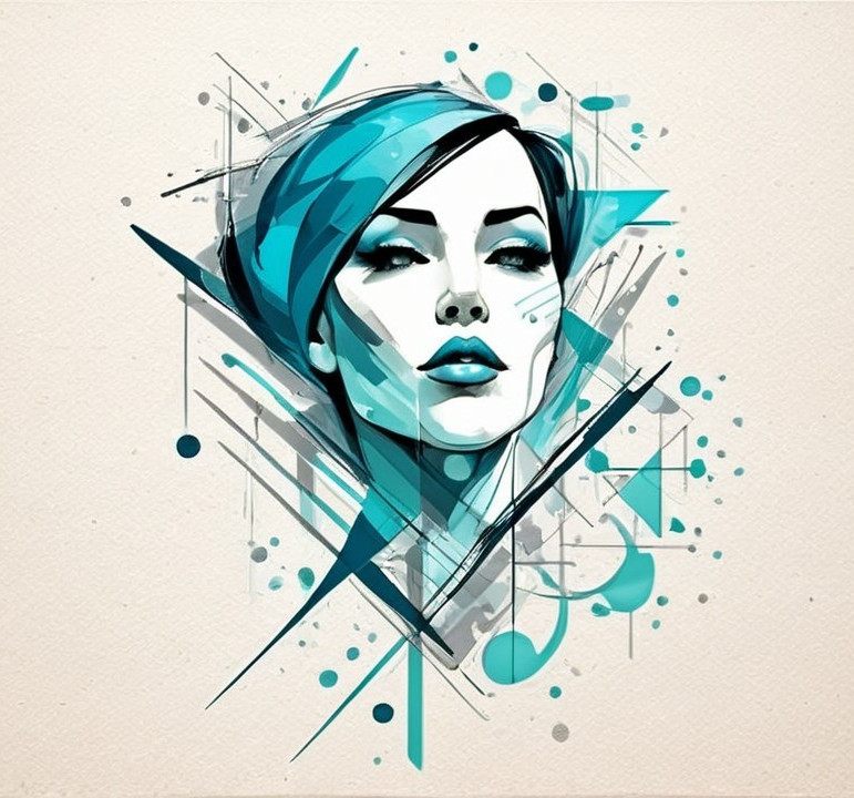 Digital Illustration of a Woman with Turquoise Headscarf