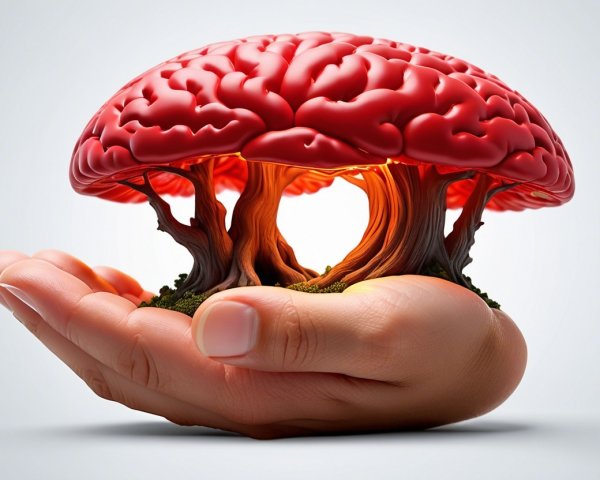 Surreal Brain and Nature Connection in Visual Art