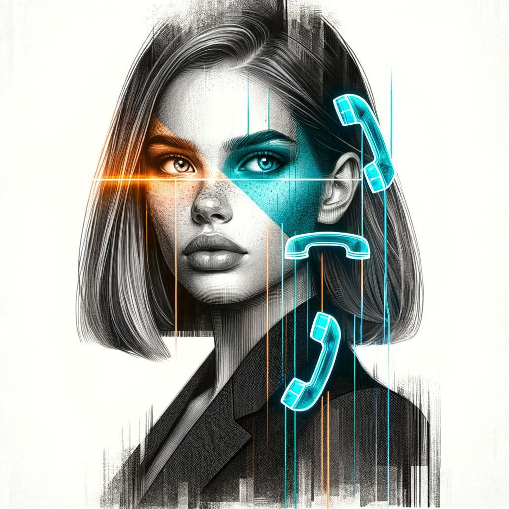 Modern Portrait of a Confident Woman with Abstract Elements