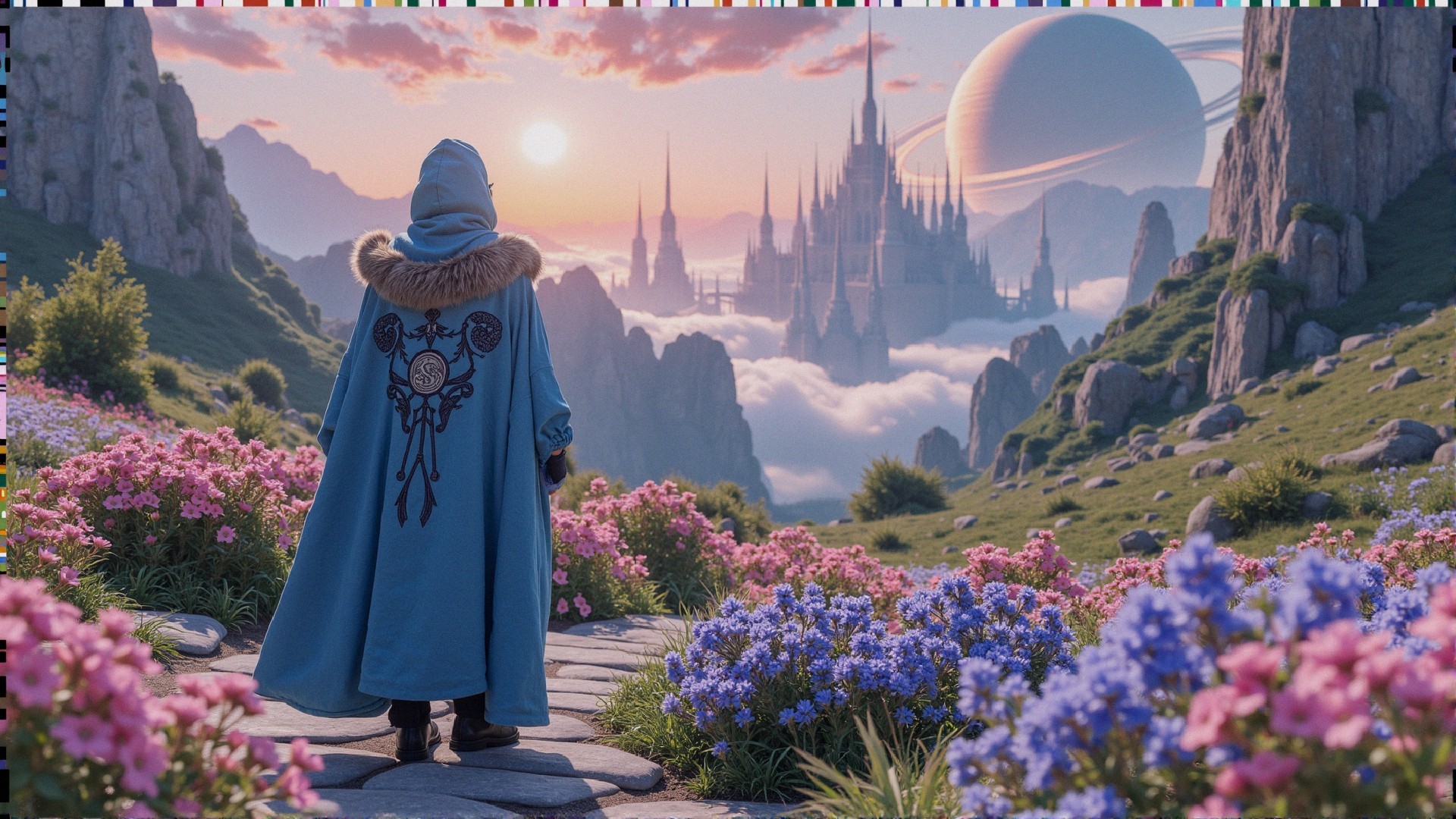 Enchanted Landscape with Cloaked Figure and Castle