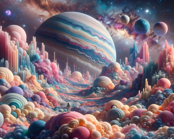 Surreal Cosmic Landscape with Crystalline Structures